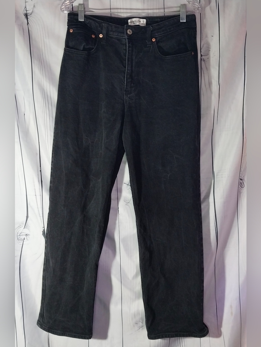 Aberceombie & Fitch Washed Black 90's Relaxed Fit High-Rise Minimalist Jeans